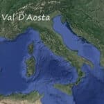 Val d'Aosta in the map of Italy