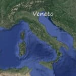 Veneto region in the map of Italy