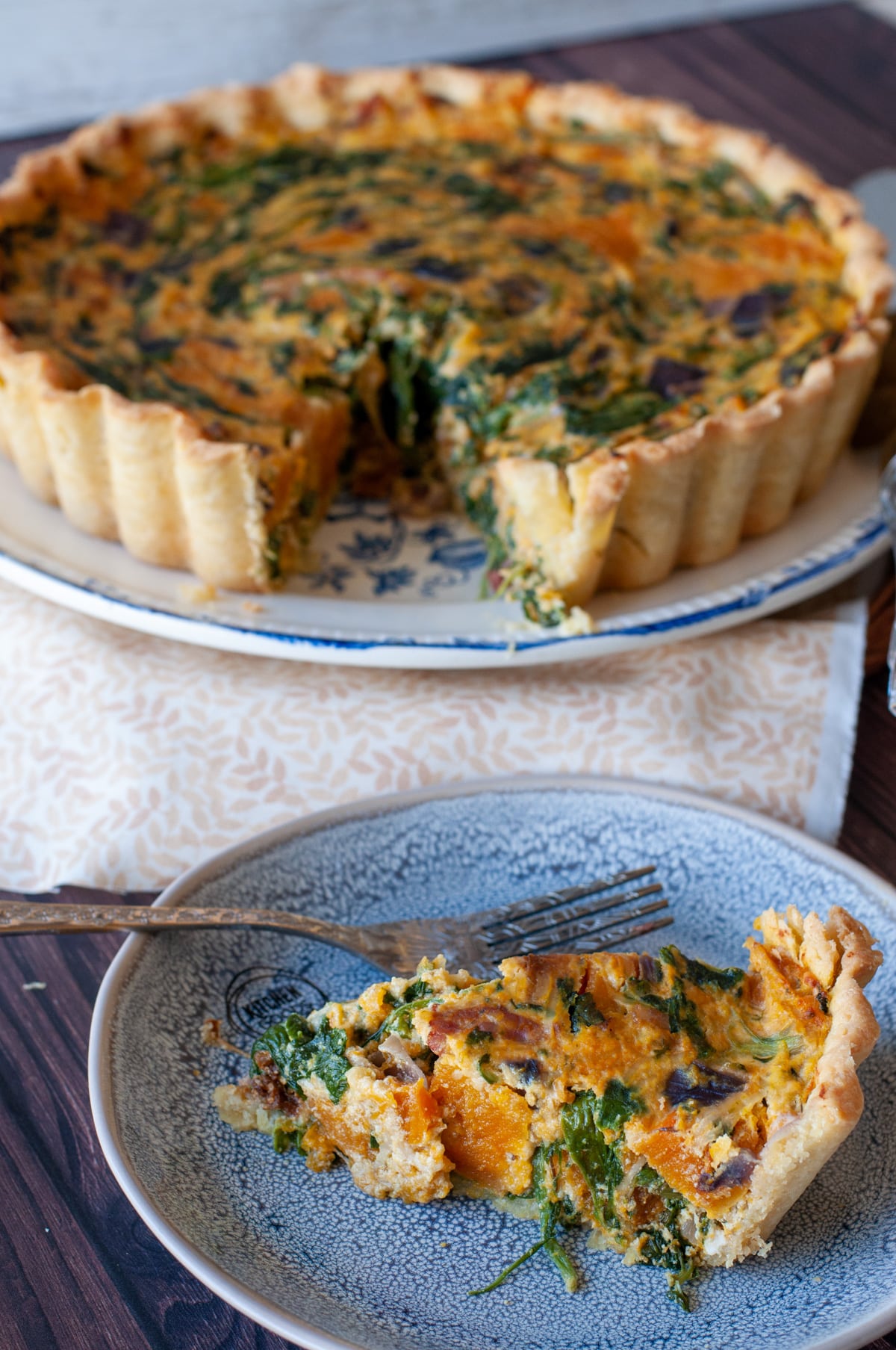 Italian Spinach Ricotta Pie With Caramelized Squash