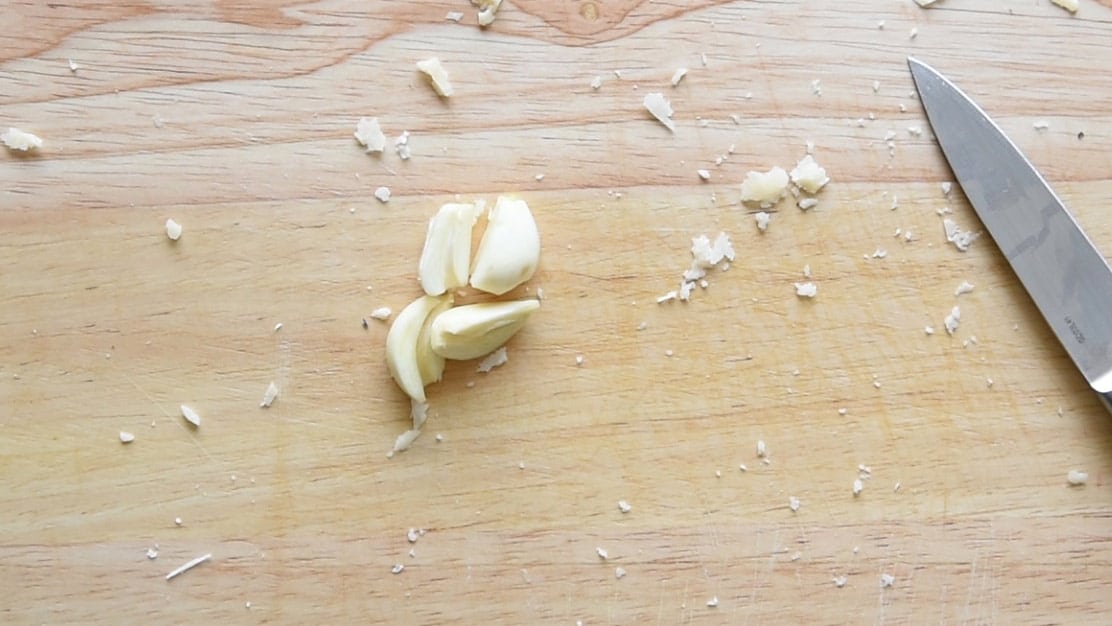 Peel garlic cloves