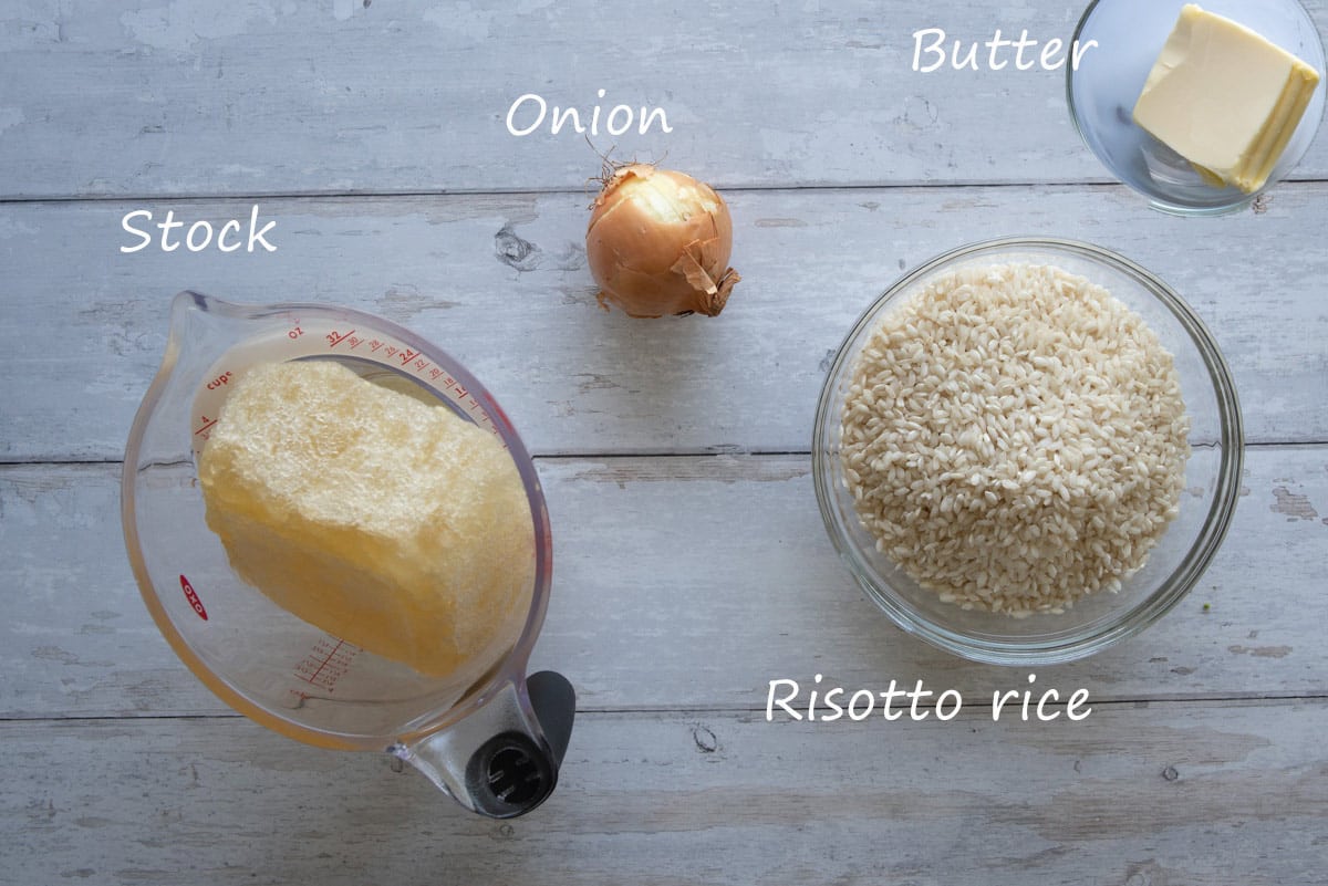 ingredients for baked risotto rice pilaf