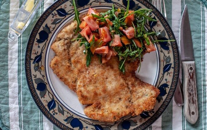 veal Milanese with arugula