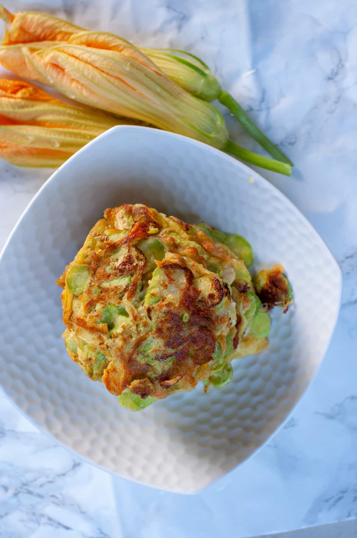 zucchini fritters from the top