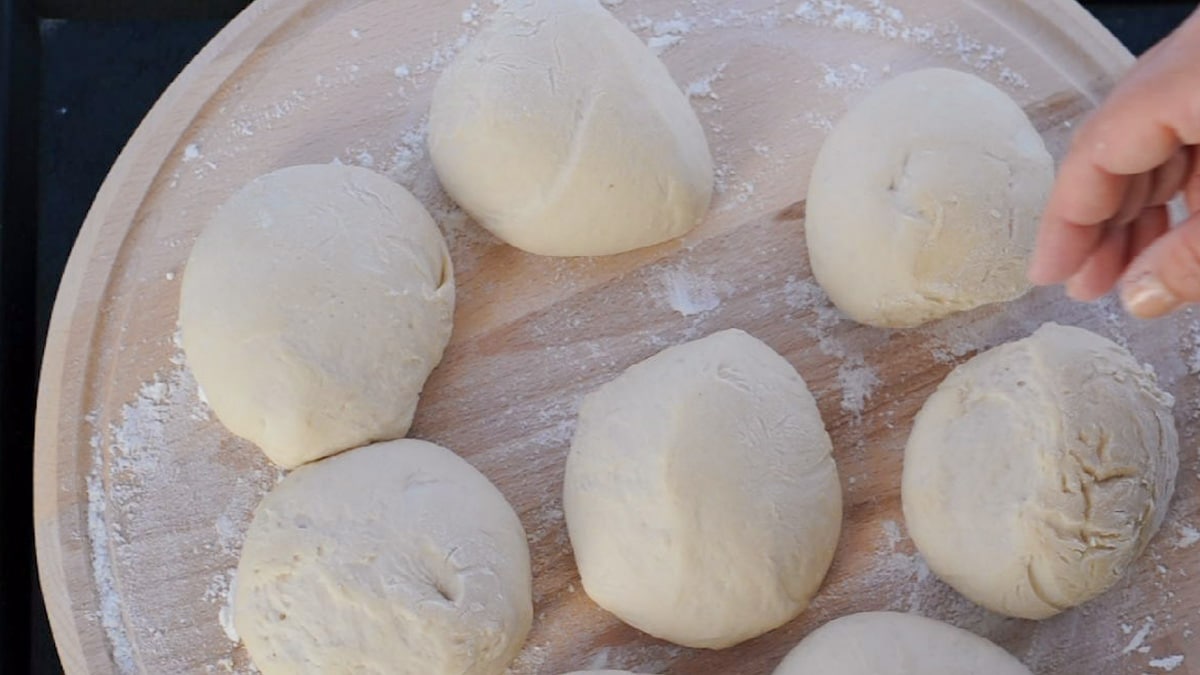 dough divided into small balls
