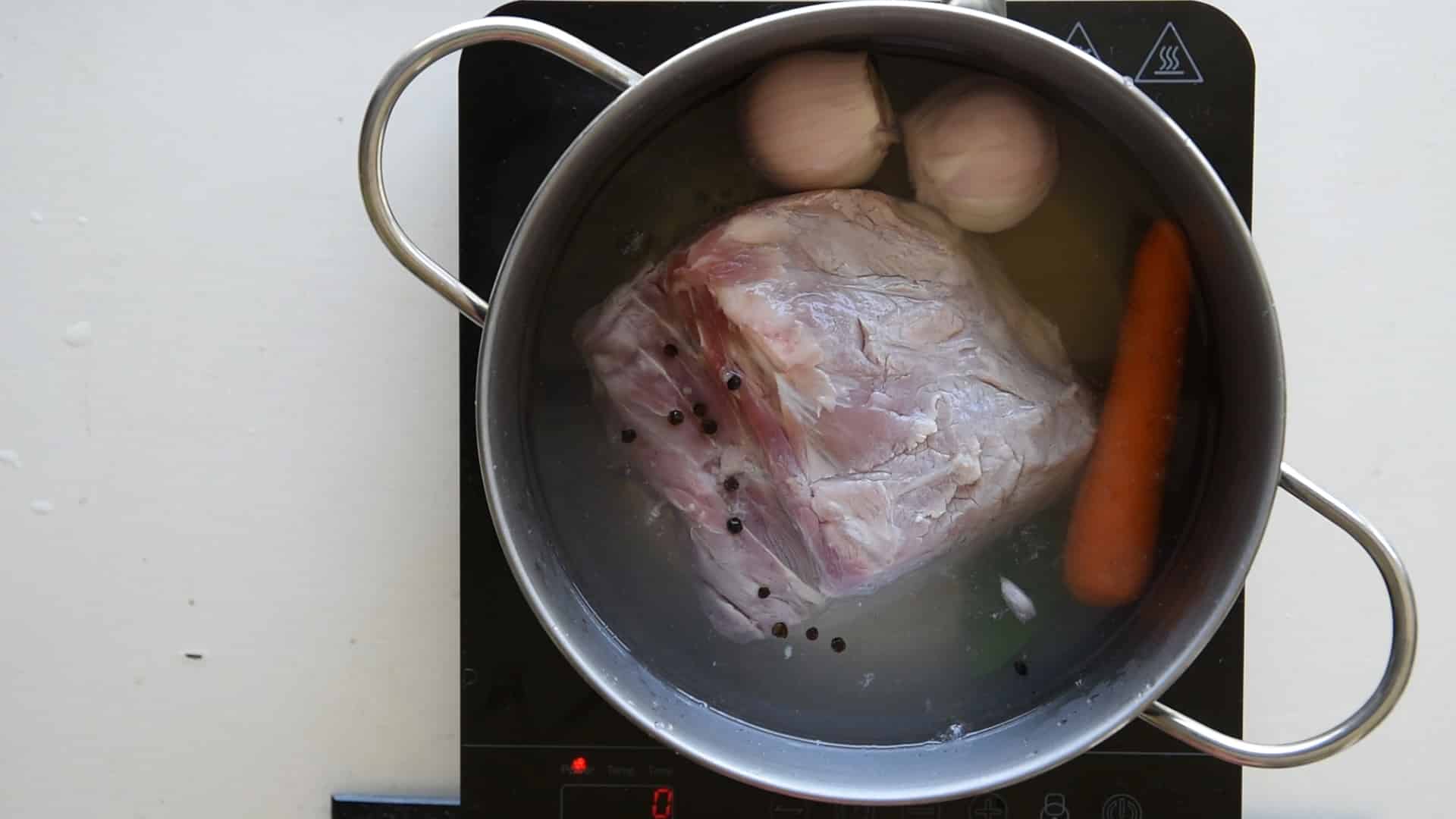 Add the water to cover the meat