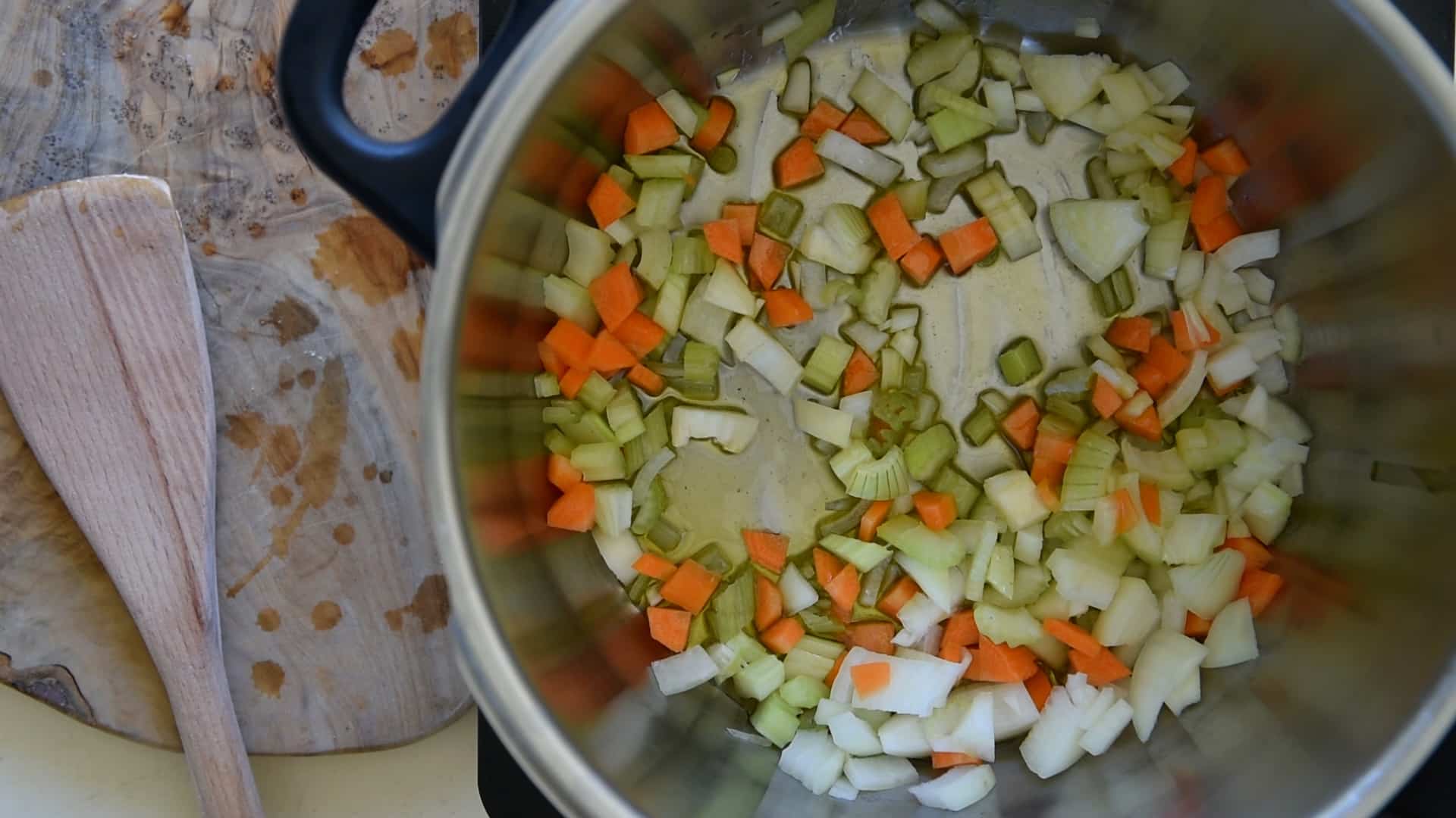 Stir the mixture so the vegetables are well-coated