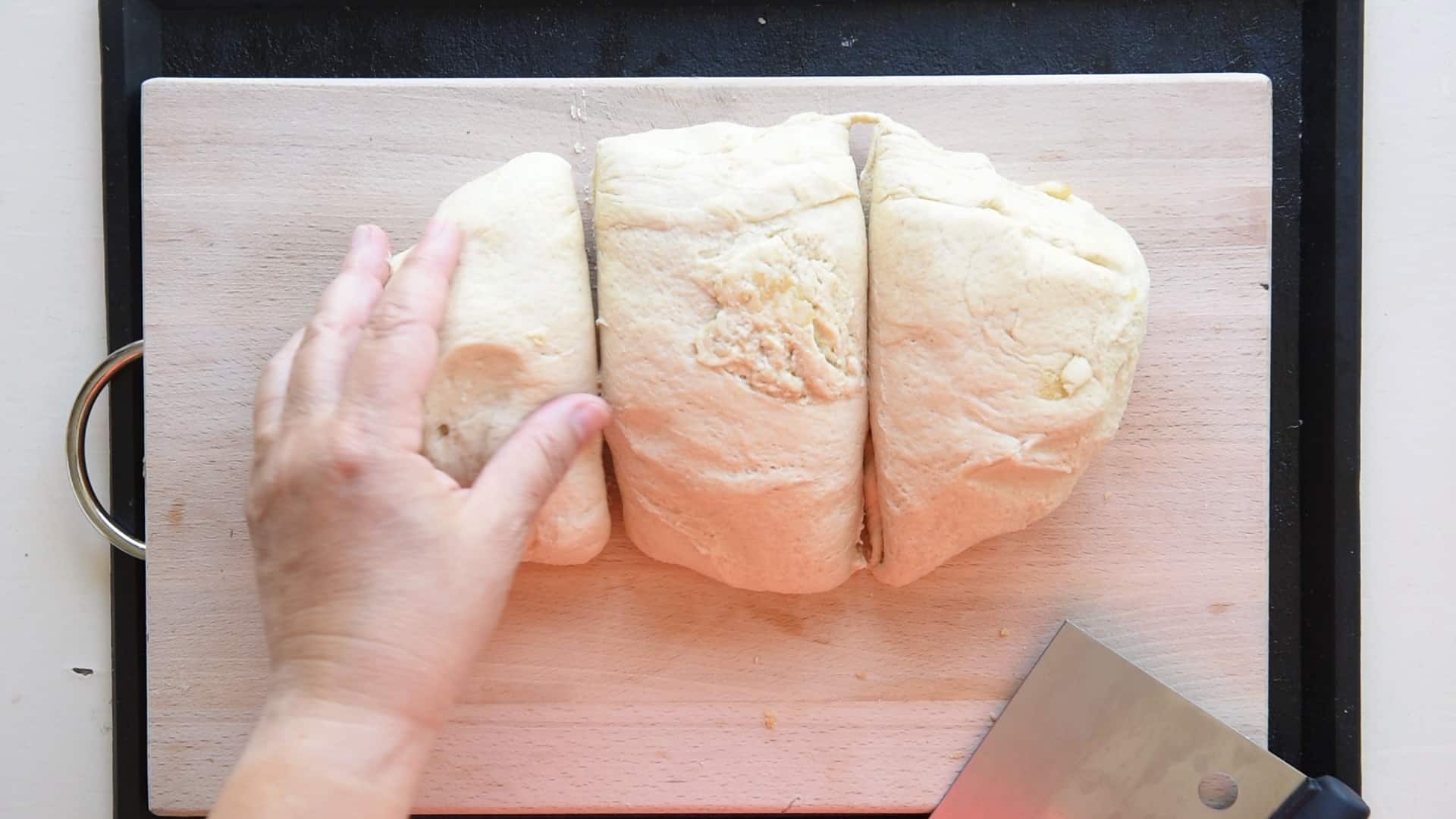 divide the dough into 3 pieces