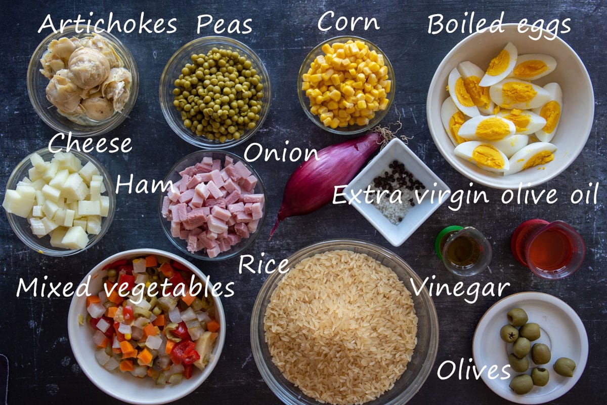 ingredients for rice salad