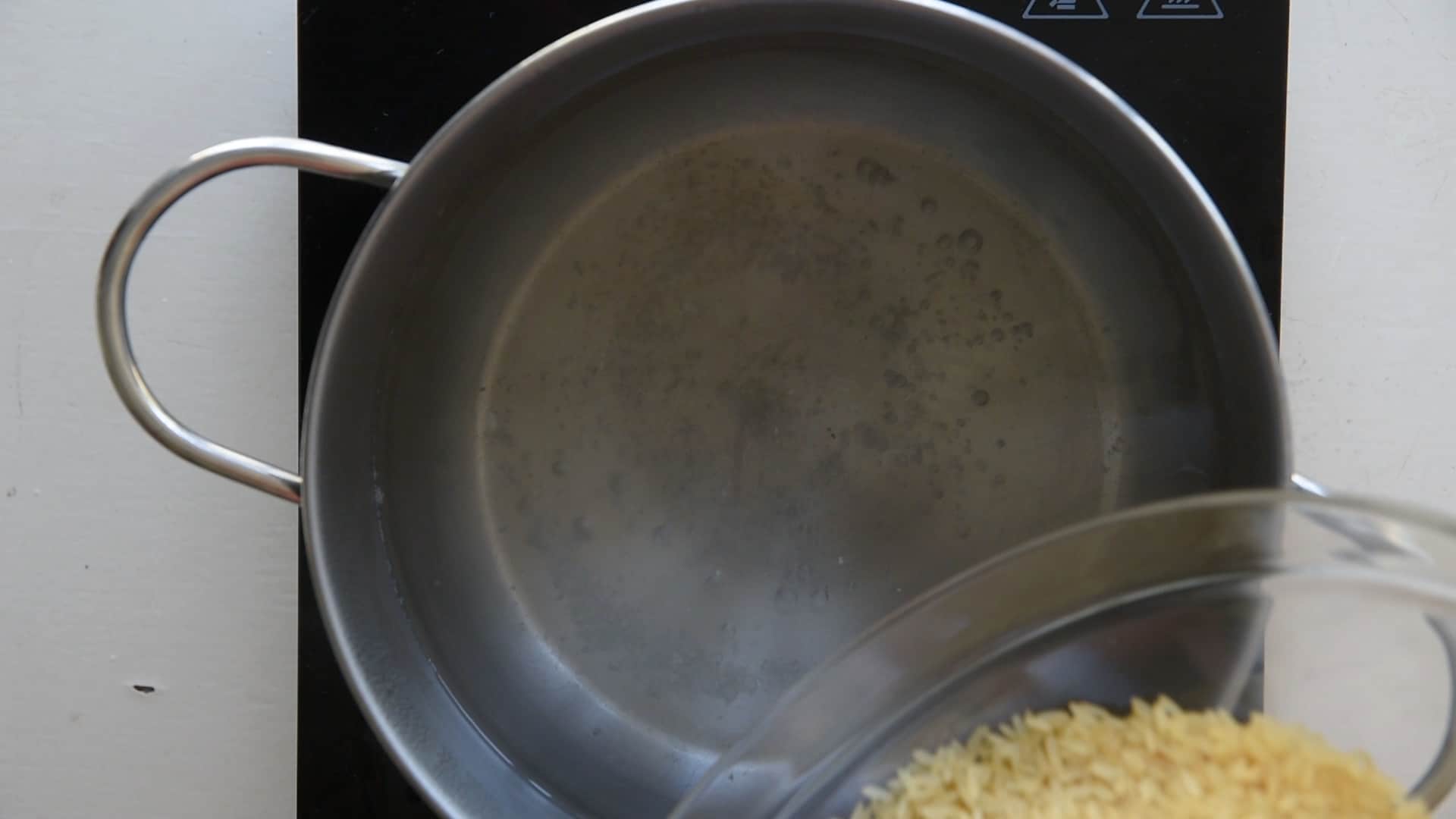 When boiling add the rice