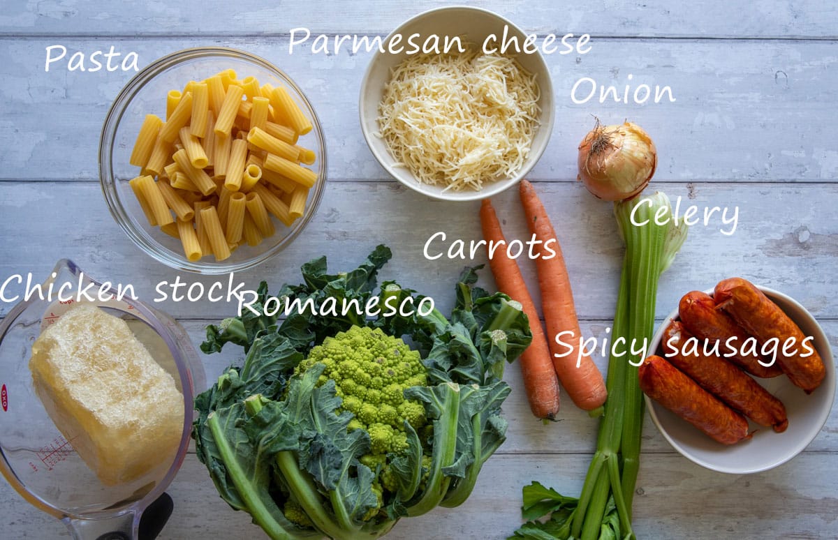 ingredients for romanesco soup with names