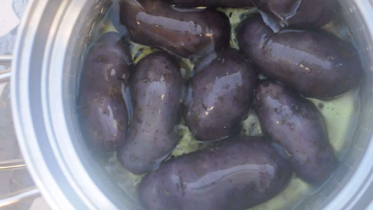 boil the purple potatoes