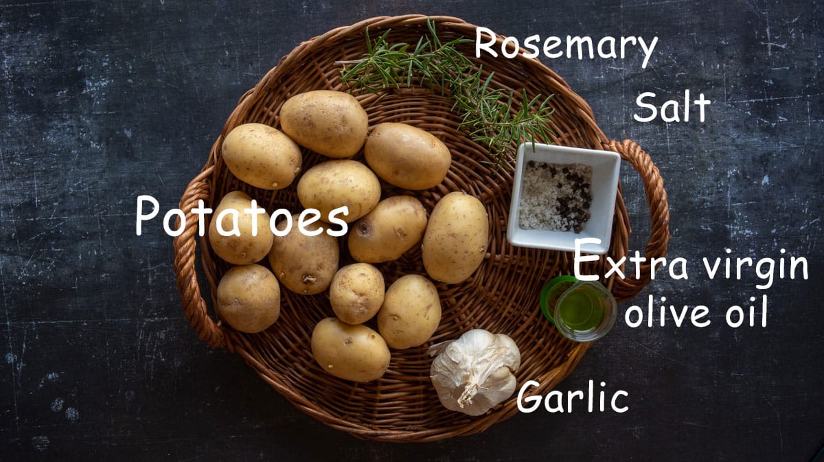ingredients for Italian roasted potatoes with names