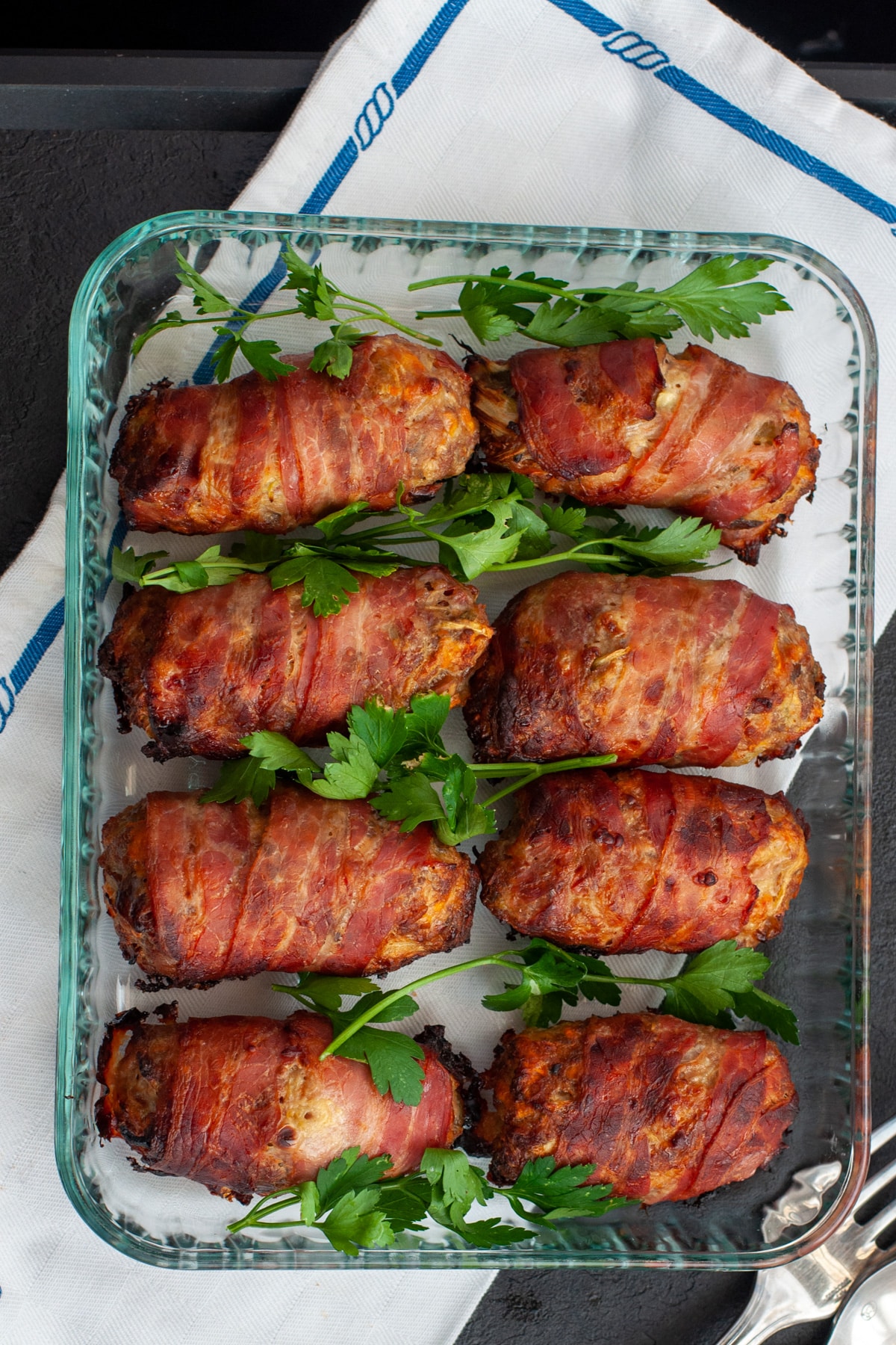 Italian sausage stuffing recipe wrapped in bacon