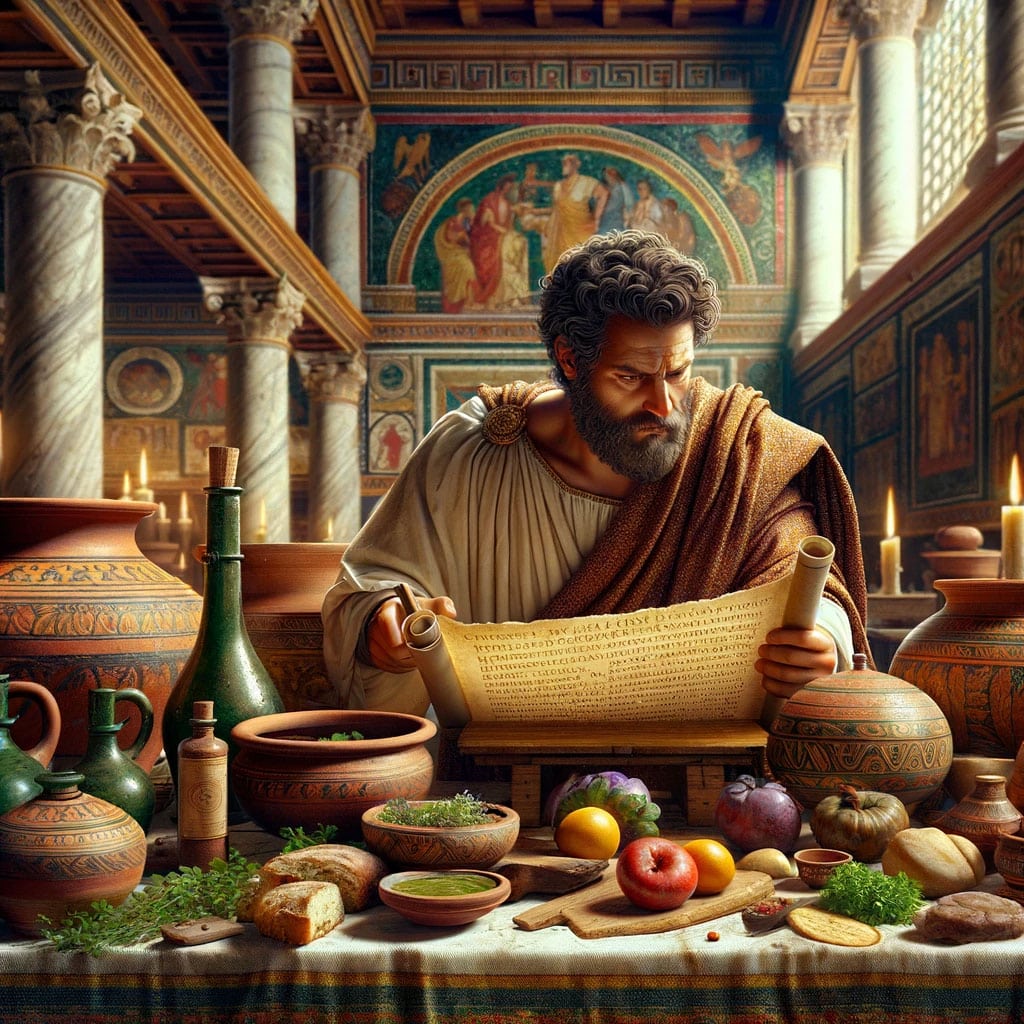 Apicius writing his recipe book