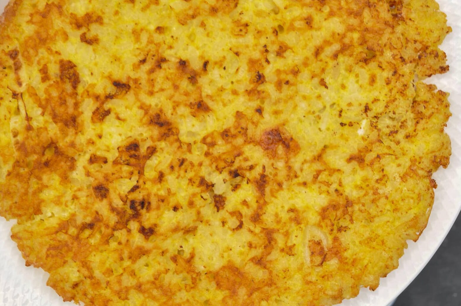 crispy top of the risotto cake