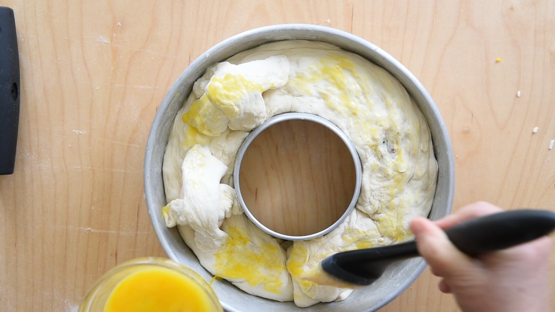 Brush the dough with egg wash