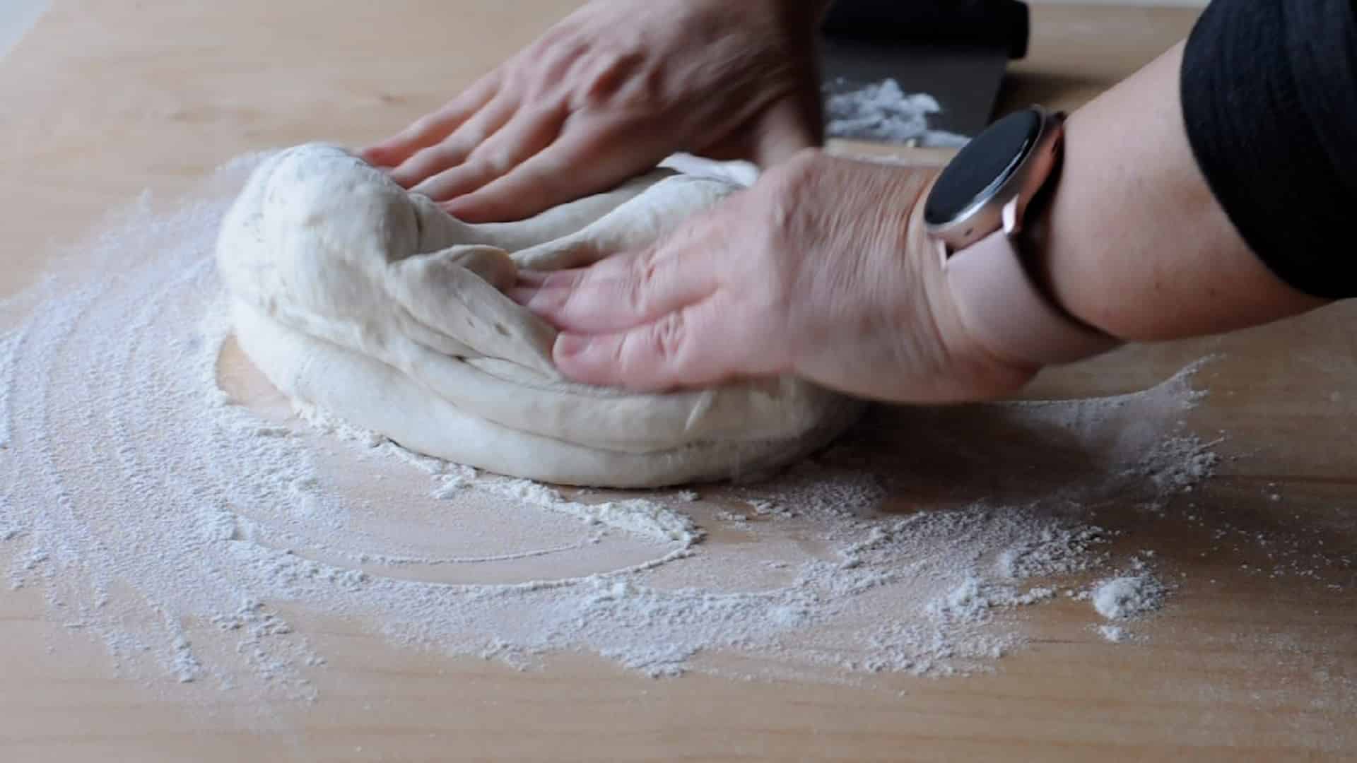 press the dough with your fingers
