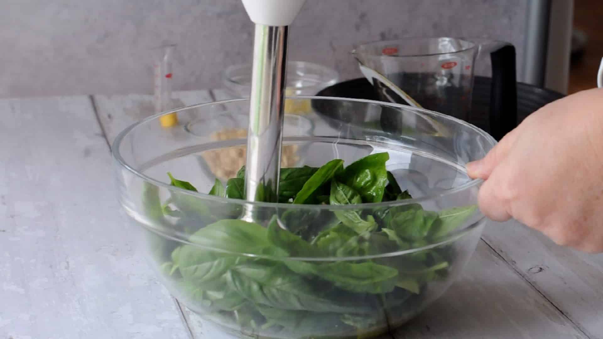 Pulse the ingredients with a hand blender