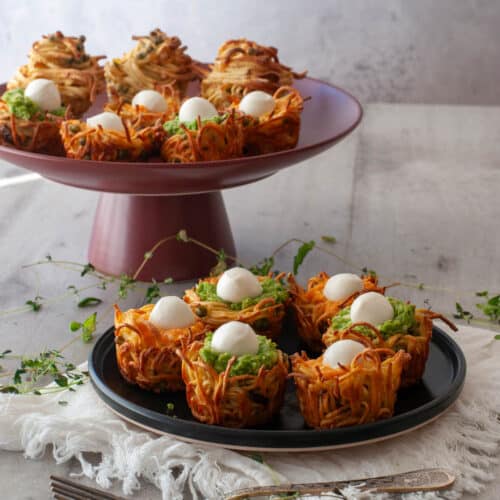 spaghetti nest on a plate