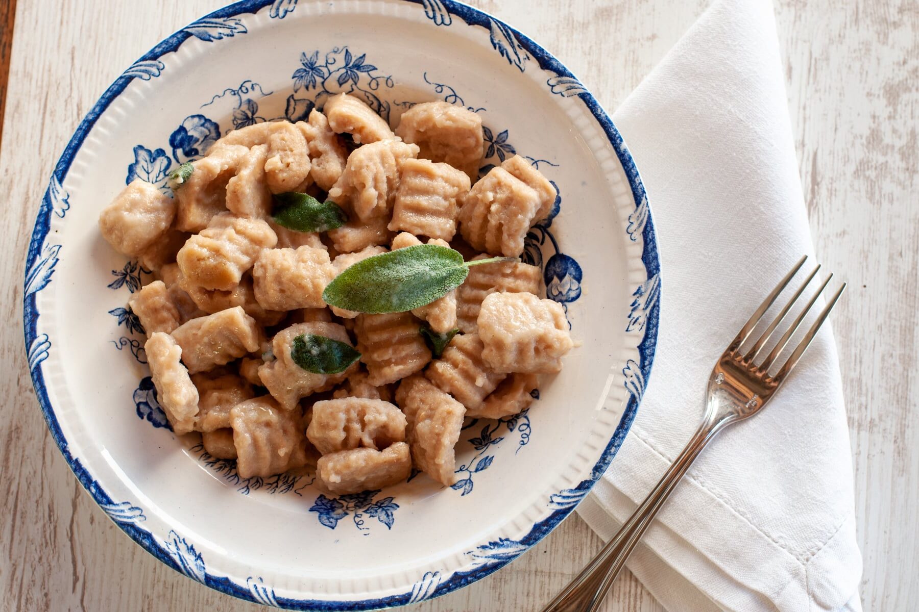 Italian Homemade Vegan Chestnut Gnocchi With Butter
