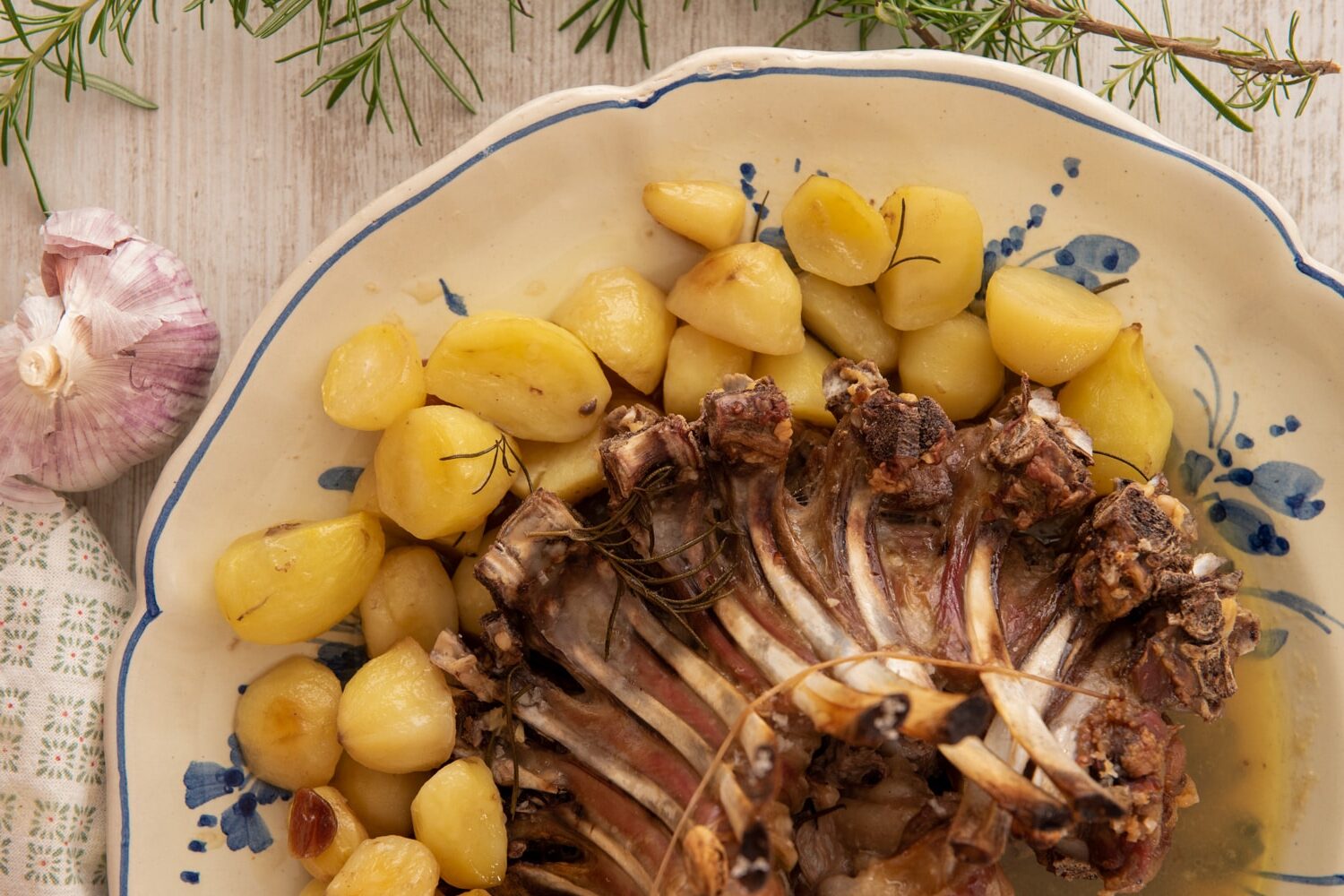 crown roast of lamb with potatoes