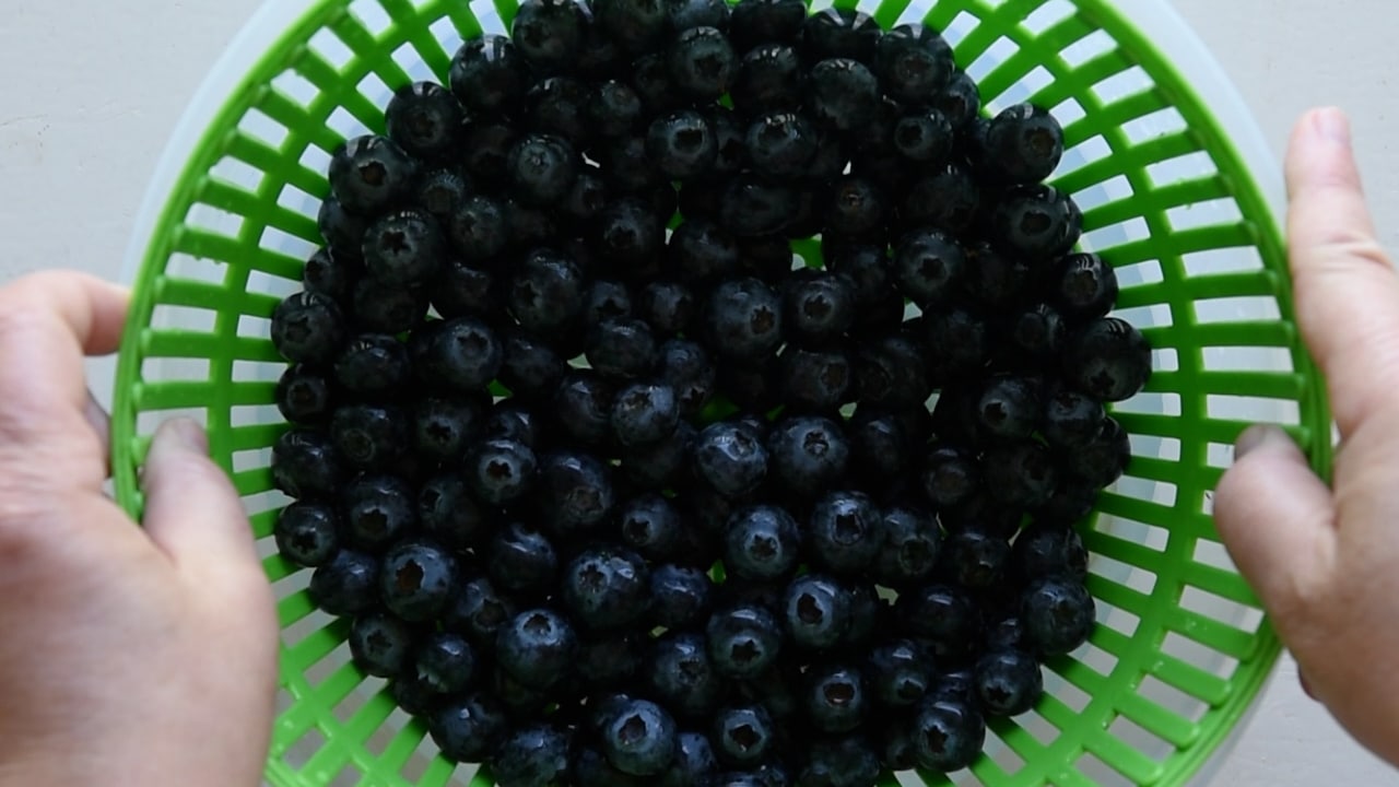 rince the blueberries