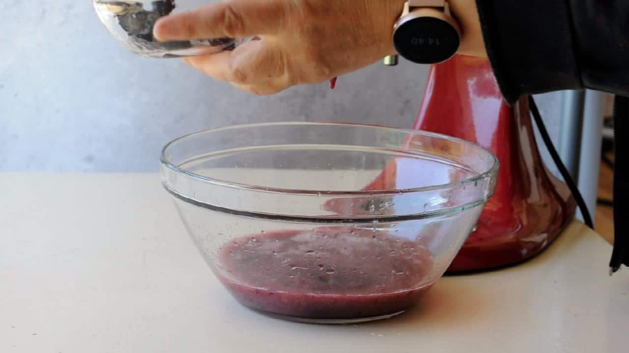 strain the blueberries