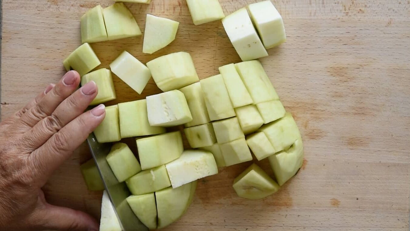 cut the eggplant