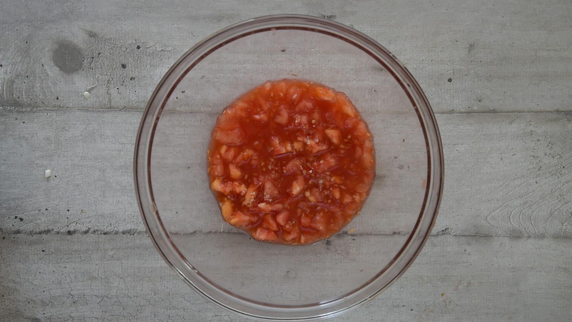 chopping the tomatoes pulp