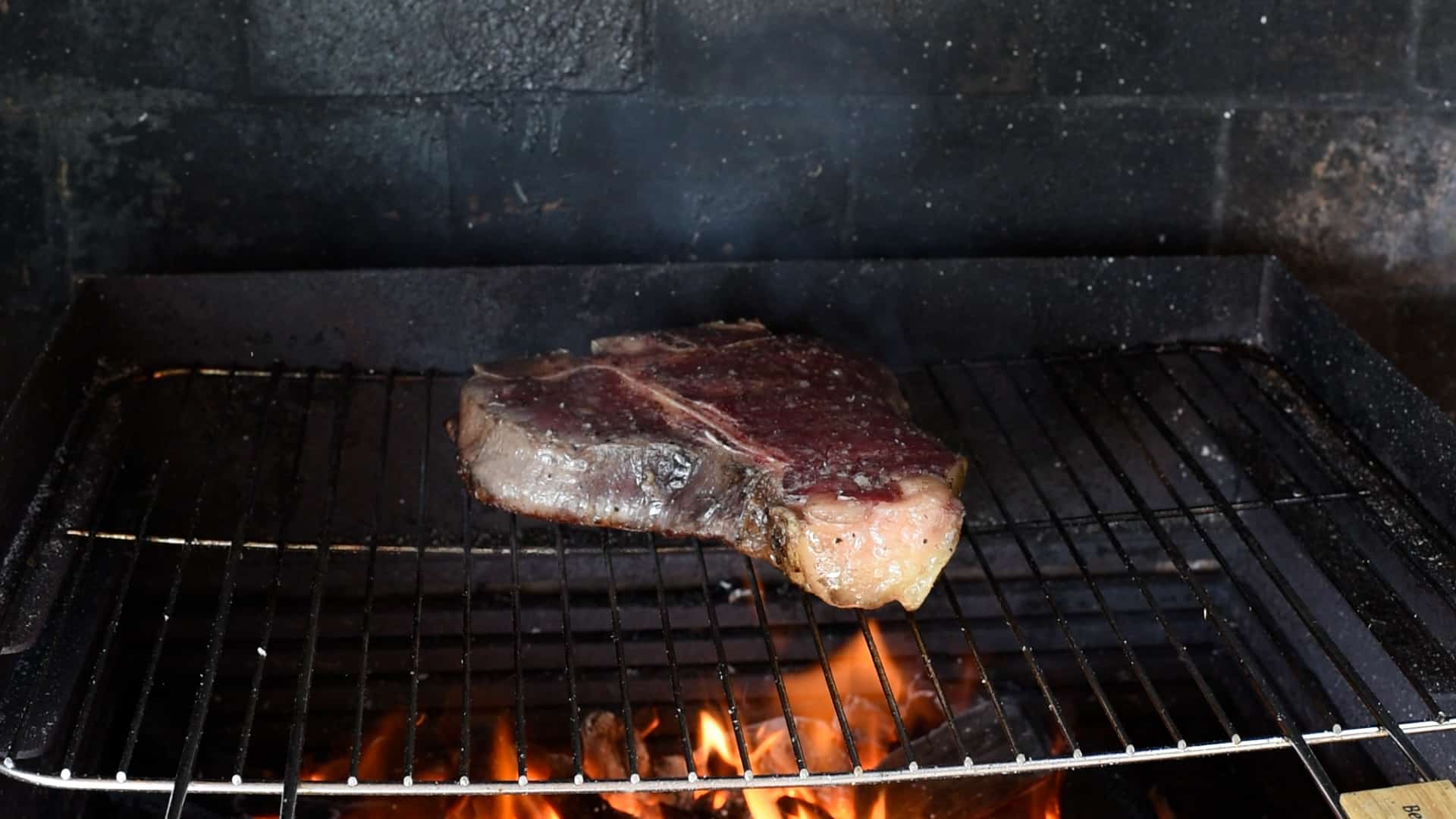 grill the steak on one side