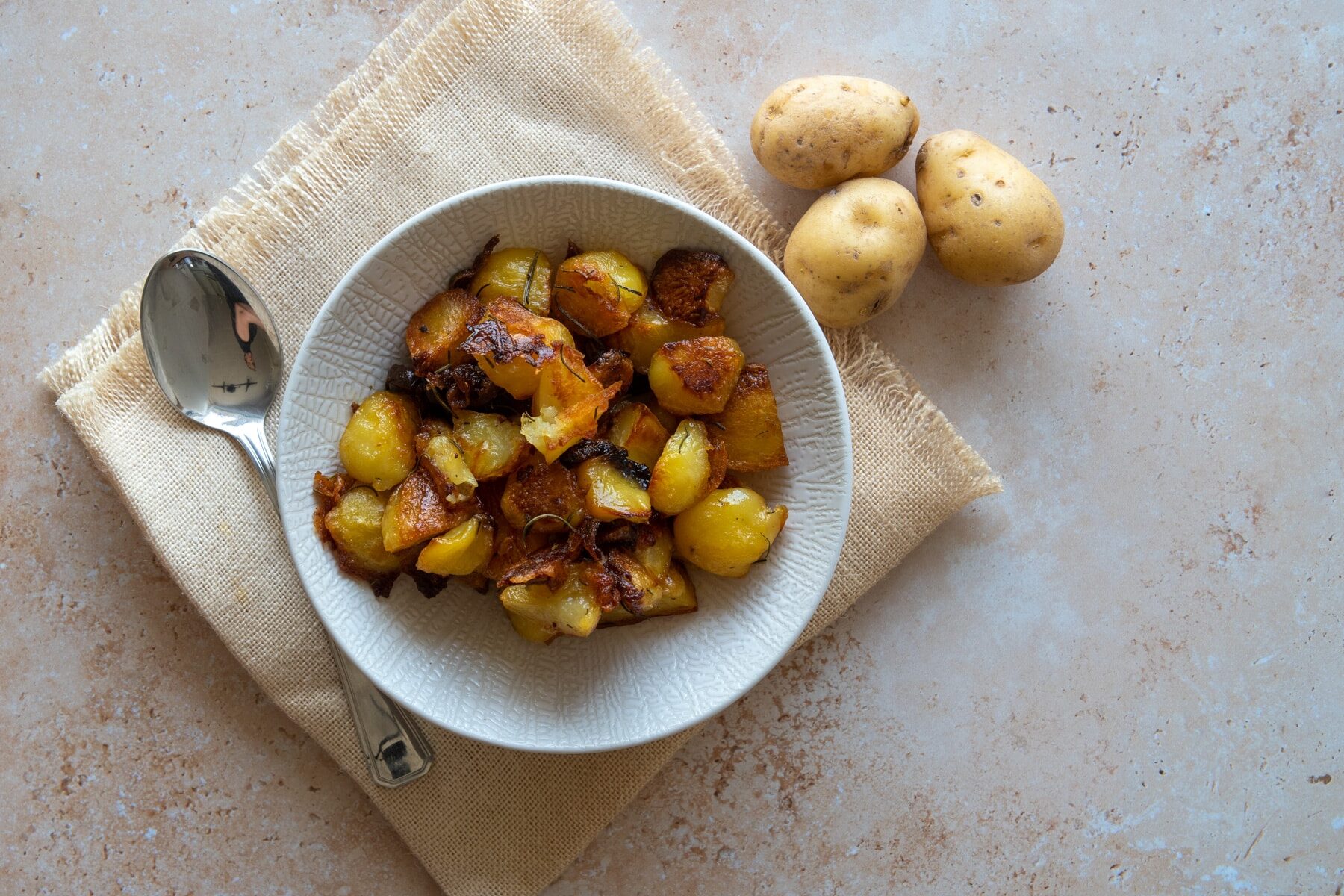 roasted potatoes on a plate
