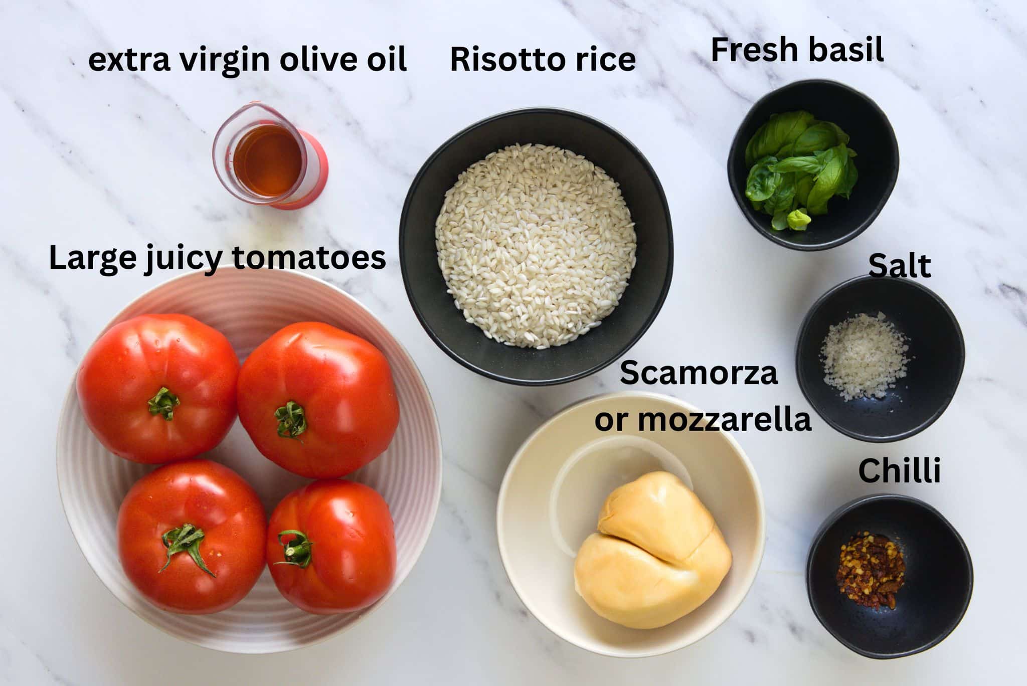 ingredients for the rice stuffed tomatoes
