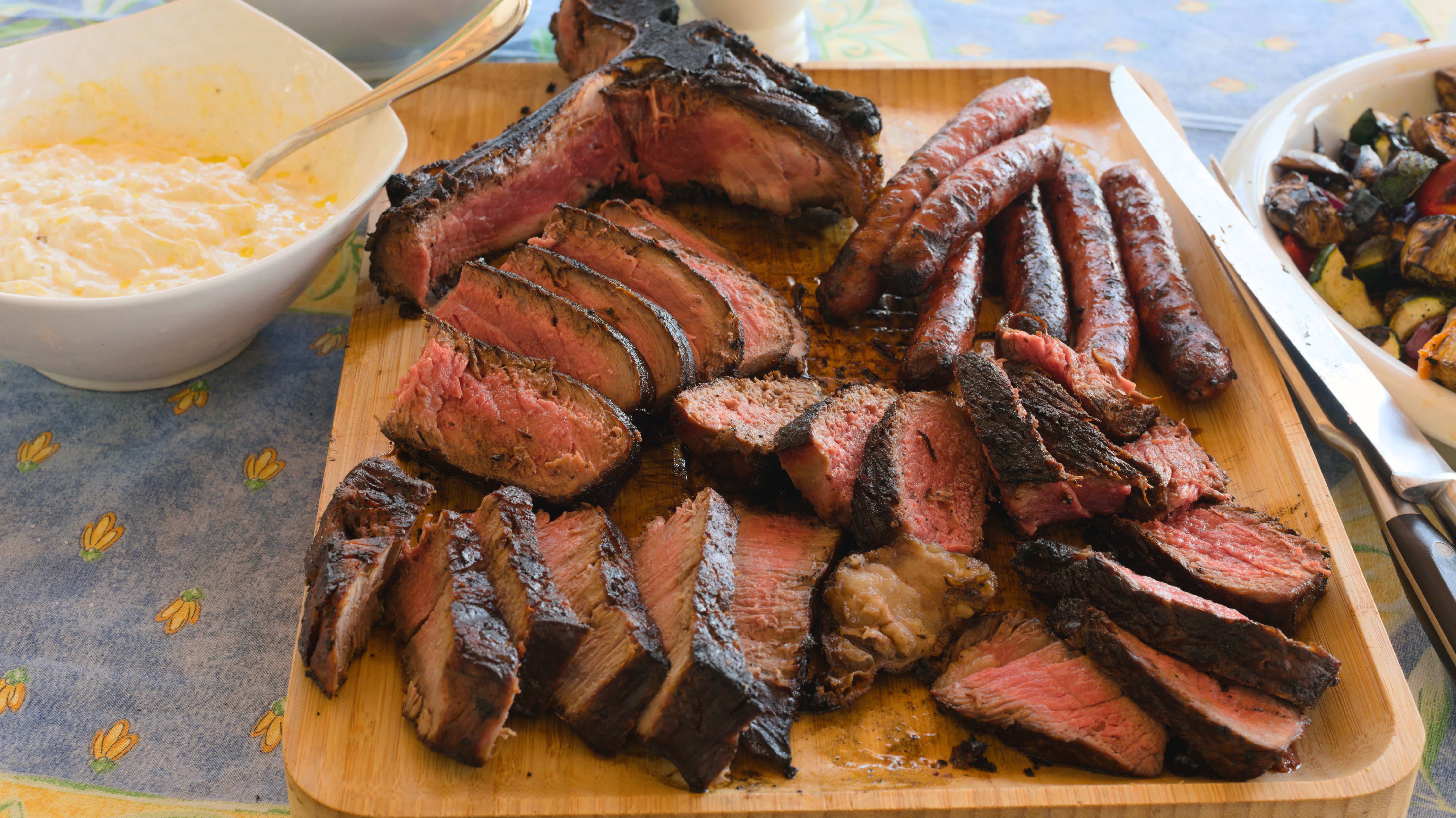 slice the steak and serve