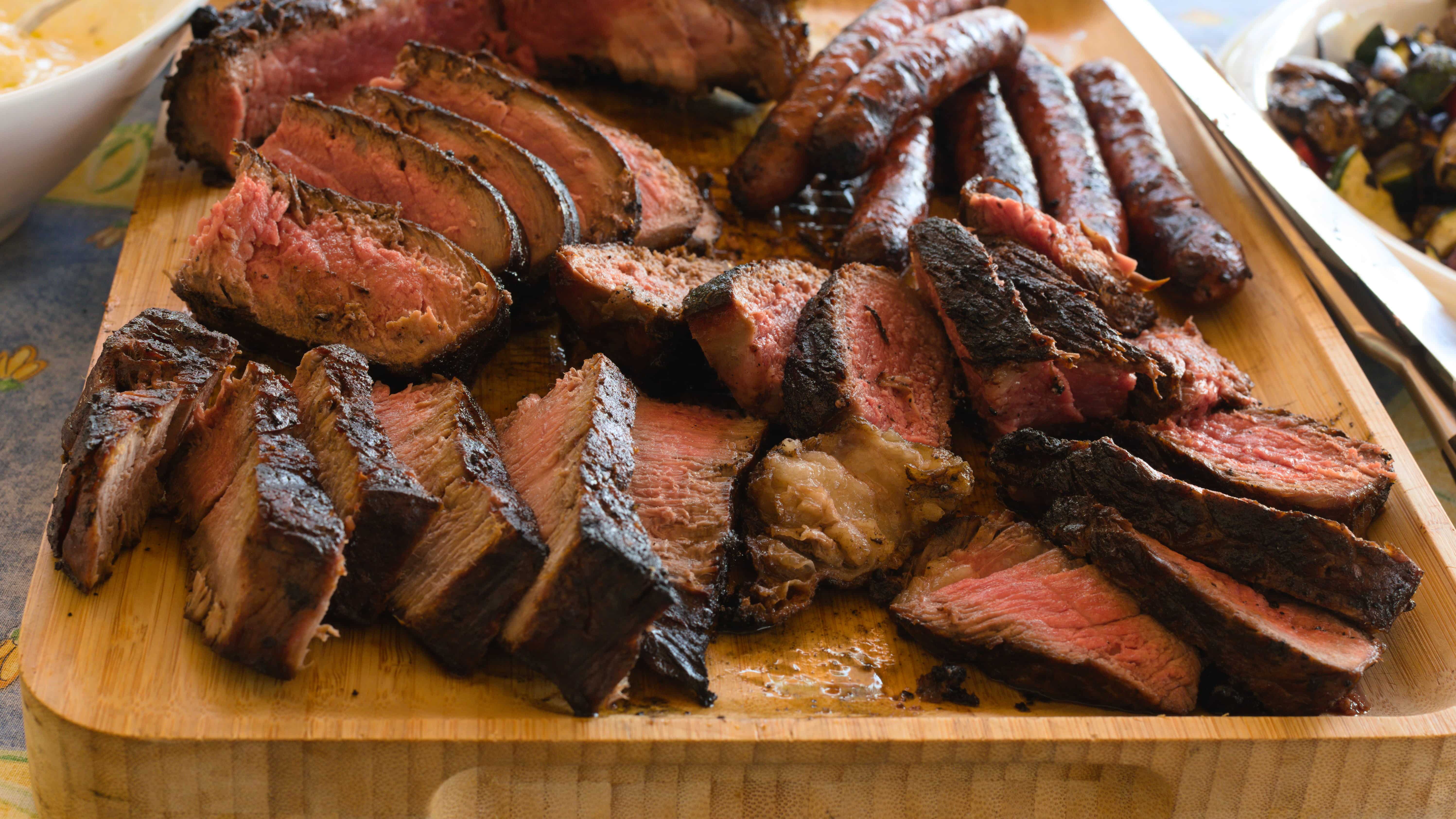 the steak should be pink inside