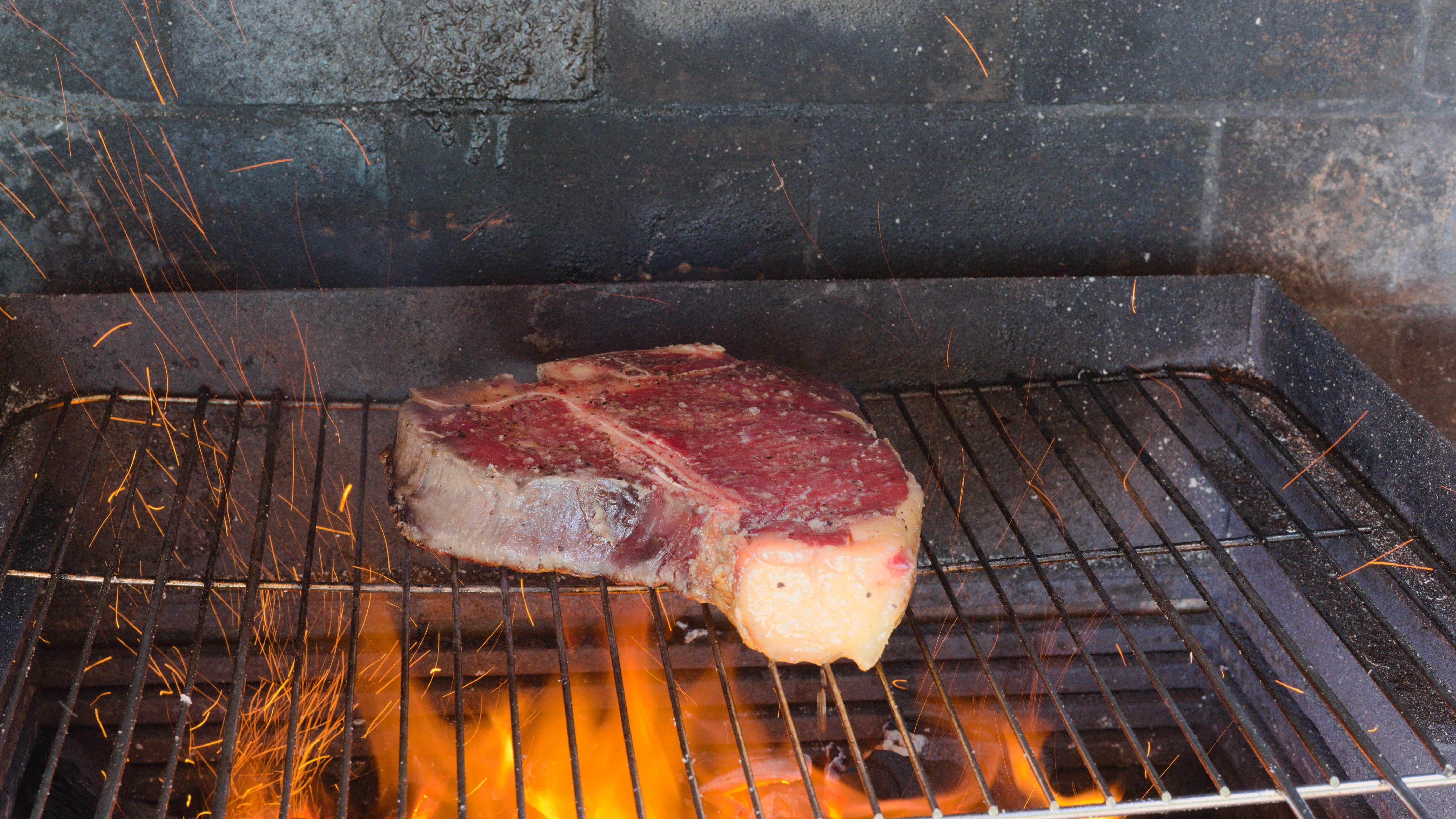 Florentine steak on the bbq