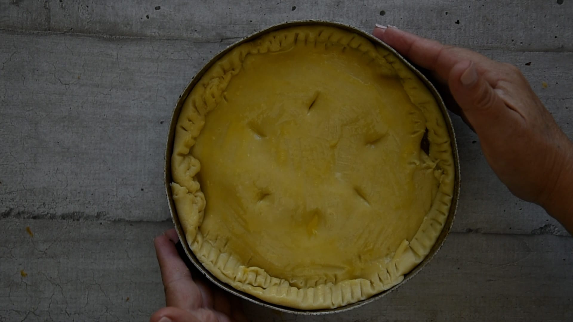 Bake the pie for 3 hours
