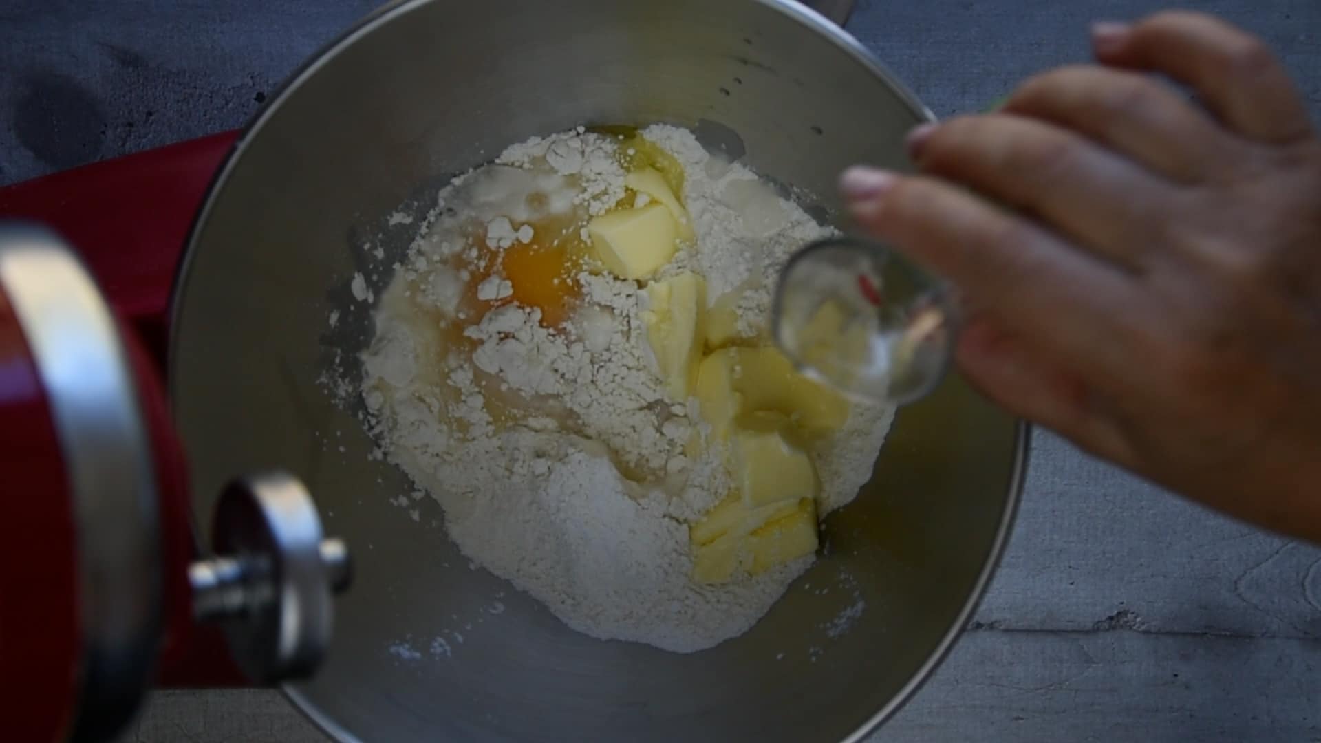 add the ingredients for the dough