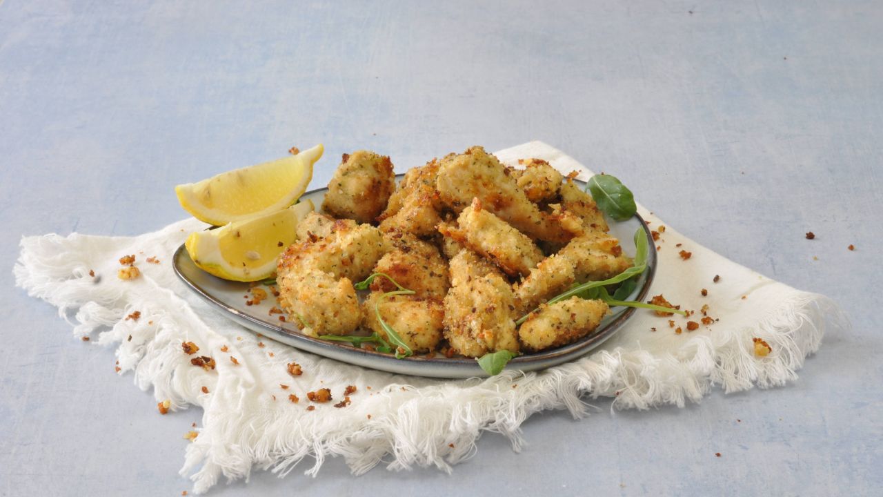 baked chicken nuggets served on a plate