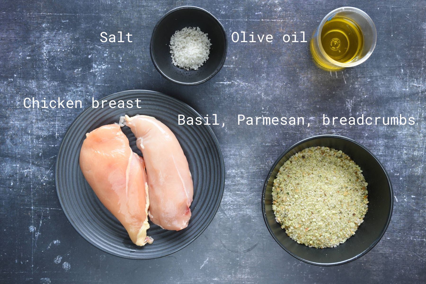 ingredients to make the baked chicken nuggets