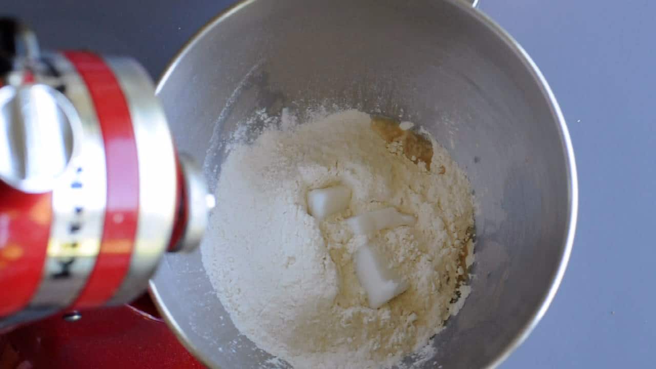 mix the ingredients for the cannoli shells