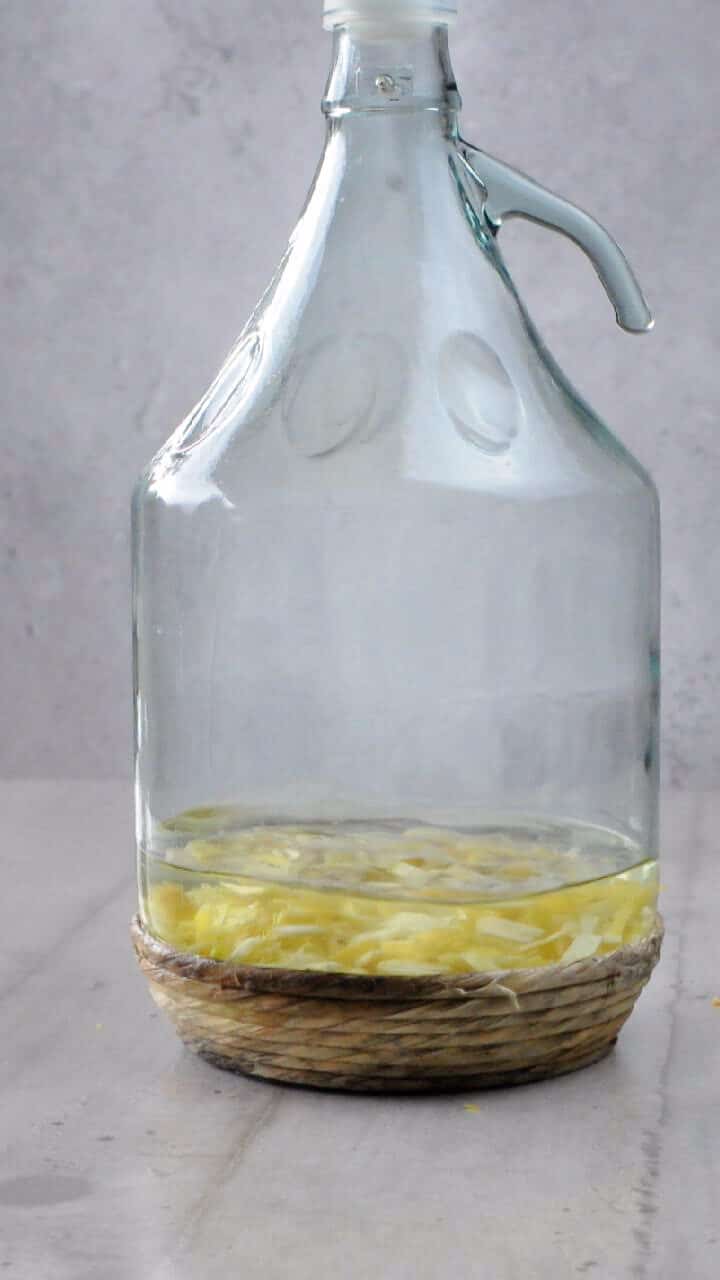 Let the peels infuse in alcohol