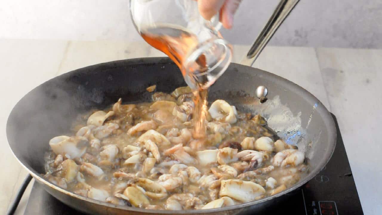 deglaze with white wine