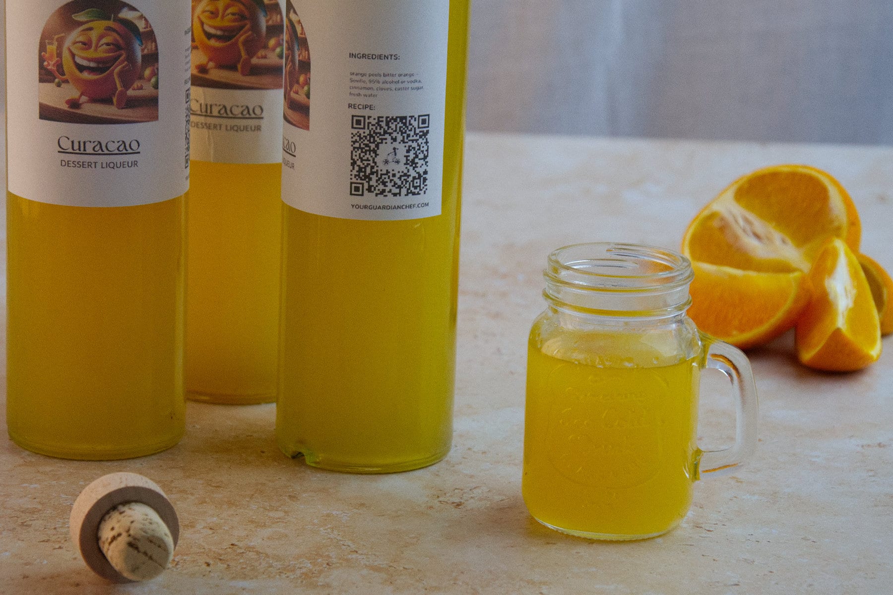 elegant labeled bottles