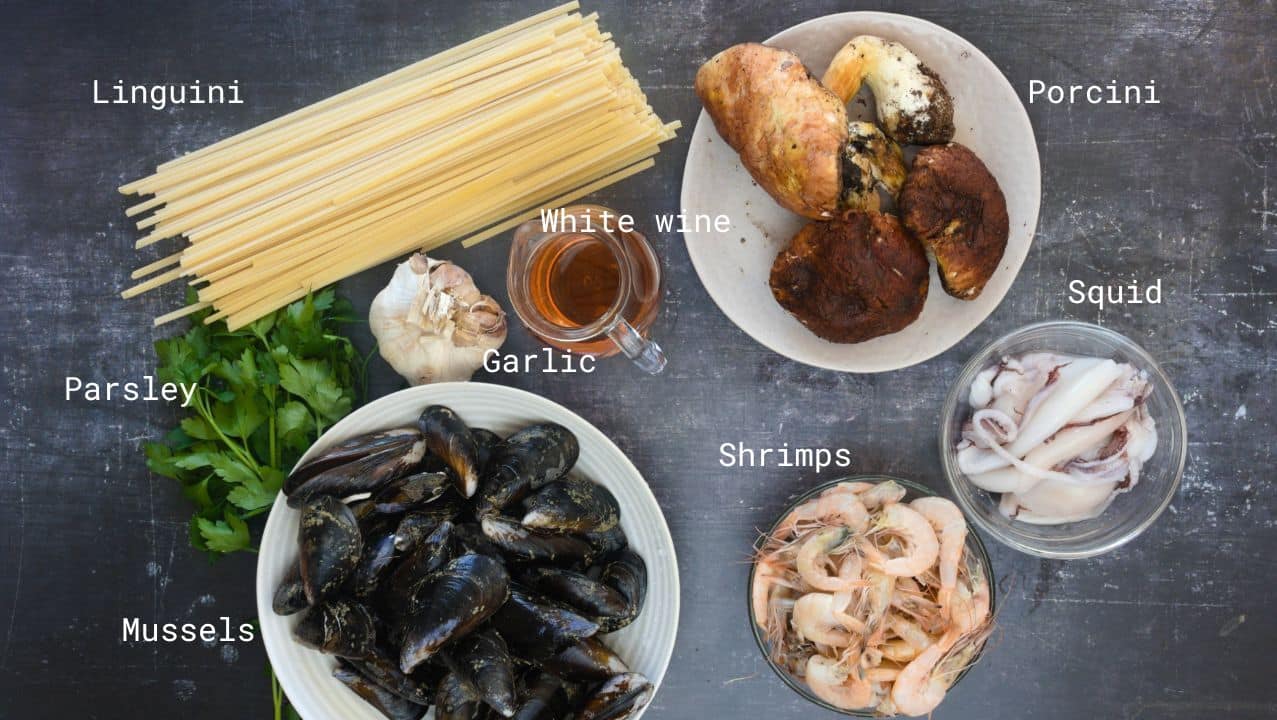 ingredients for the mari and monti pasta