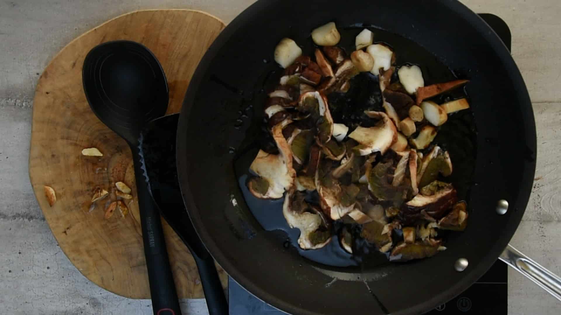 stir fry the porcini