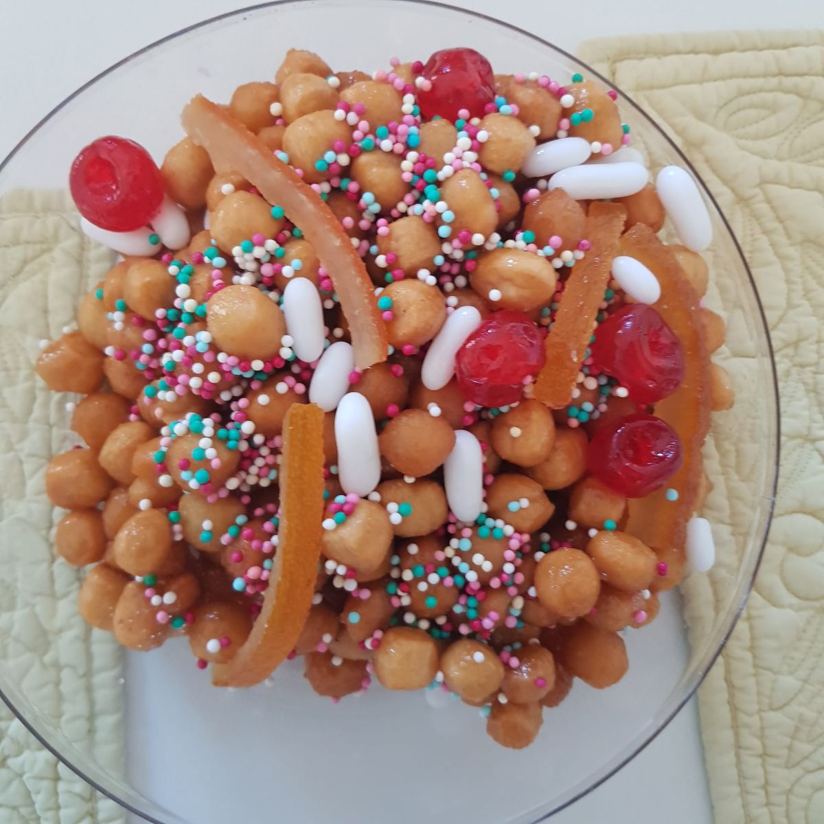 Struffoli Napoletina I bought in Naples with white anise candies