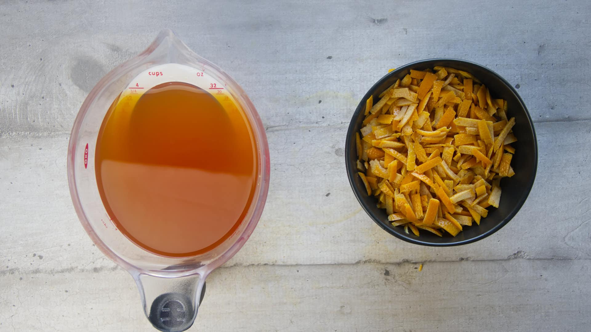 Alcohol extracting oils from the orange peels