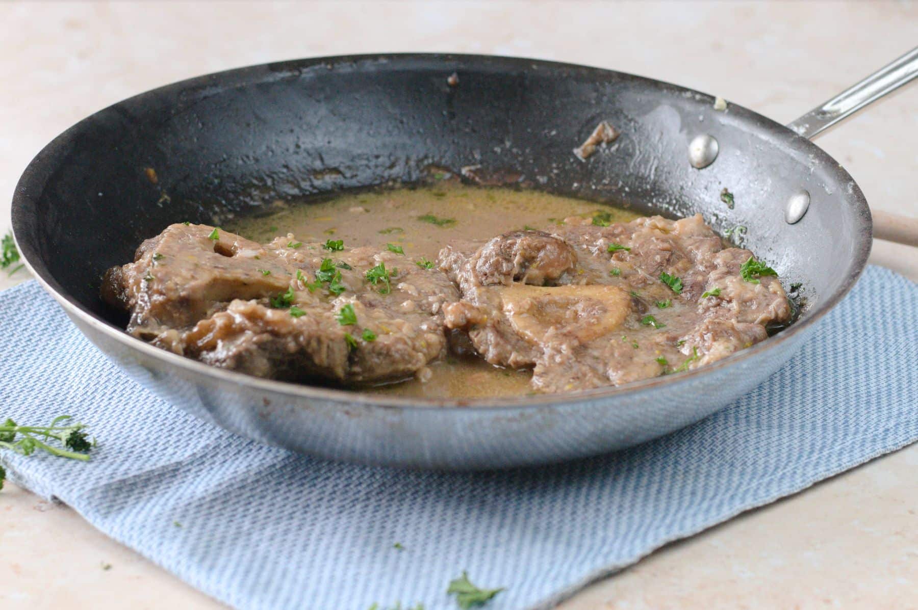 Ossobuco in a pan