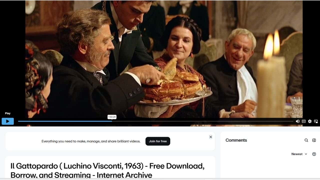 Torta di tagliatelle served during the movie Il Gattopardo 