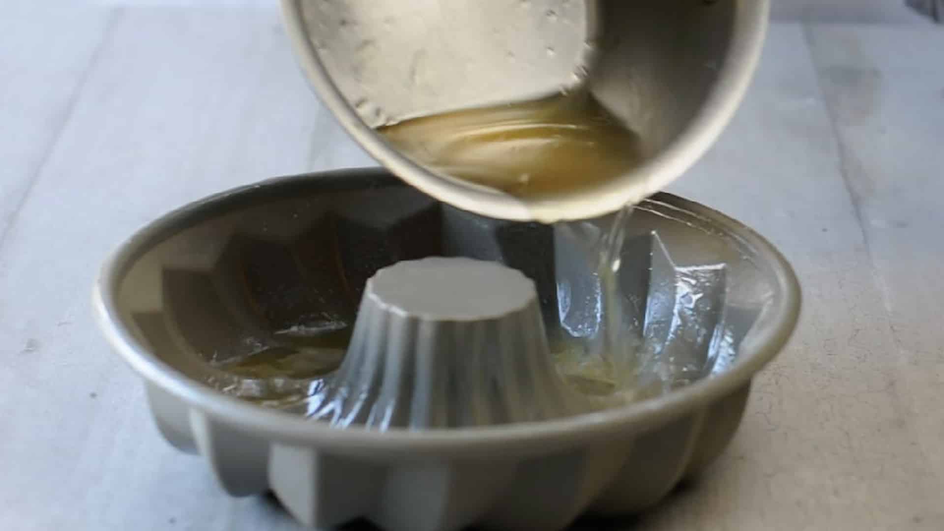 Pour this liquid into the bottom of your mold